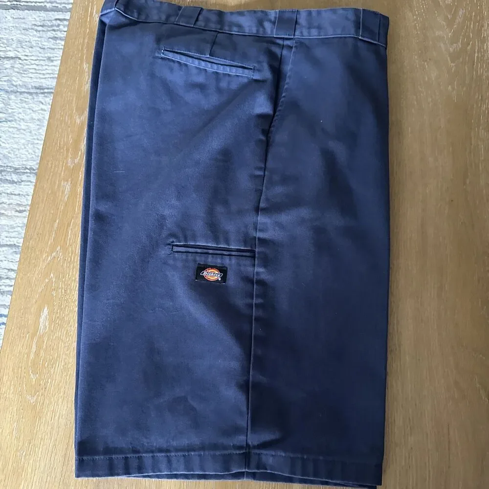 Rare Vintage Dickies Elite Metal Clasp Work Shorts Dark Blue Sz 40X12 Very Clean